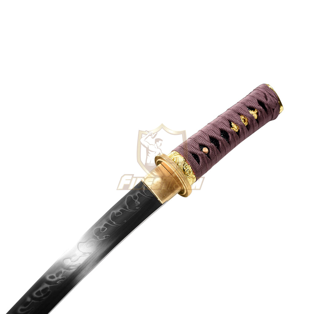 20Inch Real Tantou Flame Blade Japanese Sword T10 Clay Tempered Steel Katana Samurai Sharp Full Tang