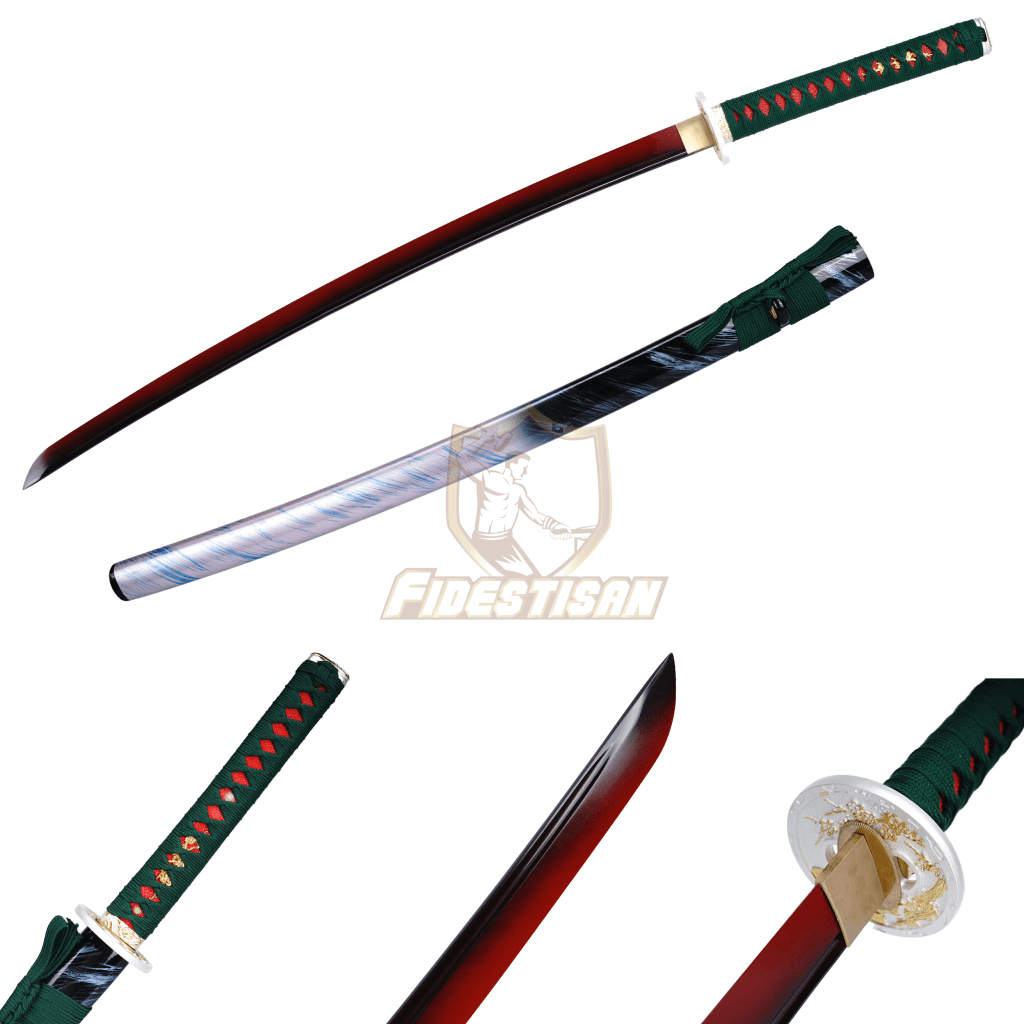 Fidestisan Christmas Style Khan337 1095 Blade 40 Inch Japanese Samurai Katana Sword High Carbon