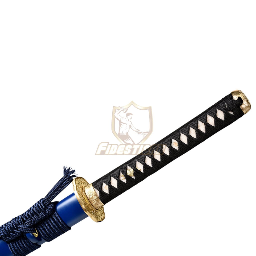 Fidestisan Handmade Clay Tempered Katana Samurai Japanese Real Leaf Hamon Sword T10 Steel Blade Full