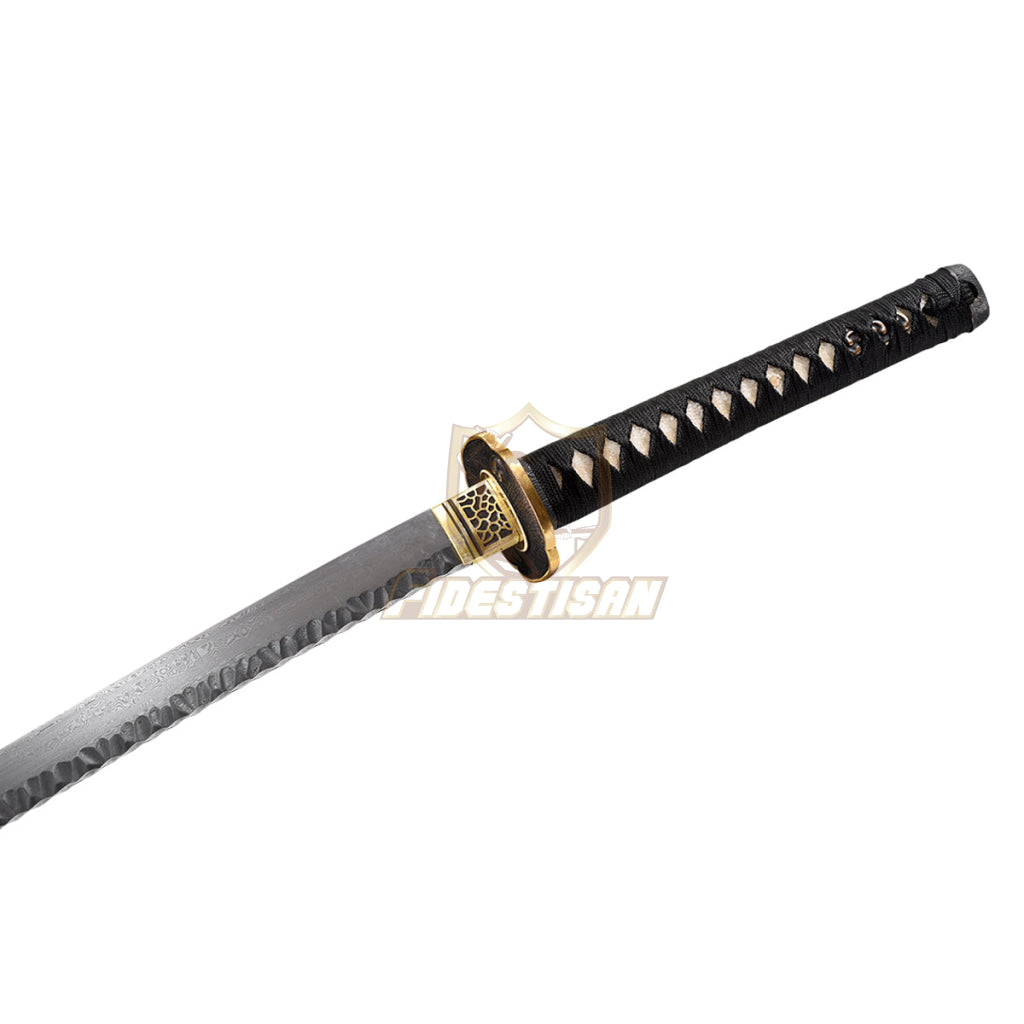 Fidestisan Handmade Katana Samurai Japanese Damascus Steel Real Sword Full Tang Sharp Red Saya