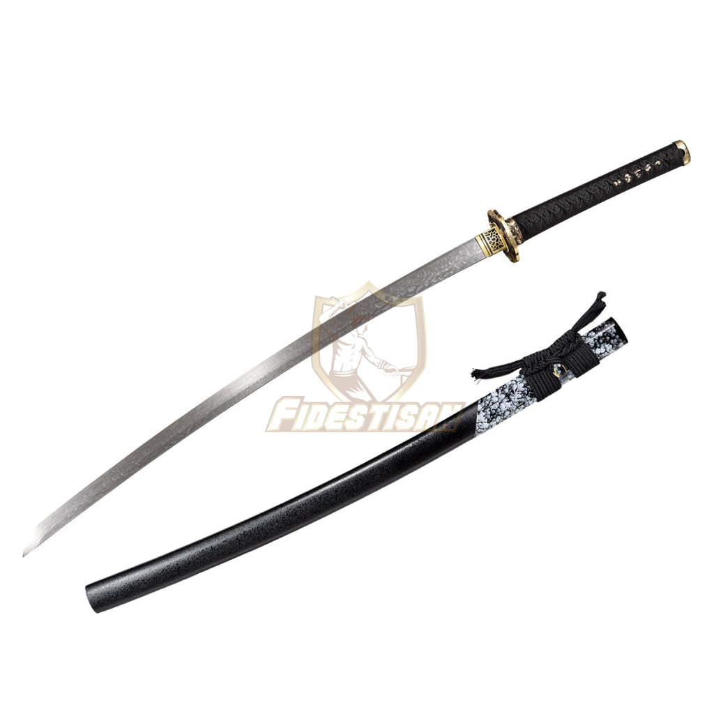 Fidestisan Handmade Katana Samurai Japanese Damascus Steel Real Sword Full Tang Sharp Tiger Style