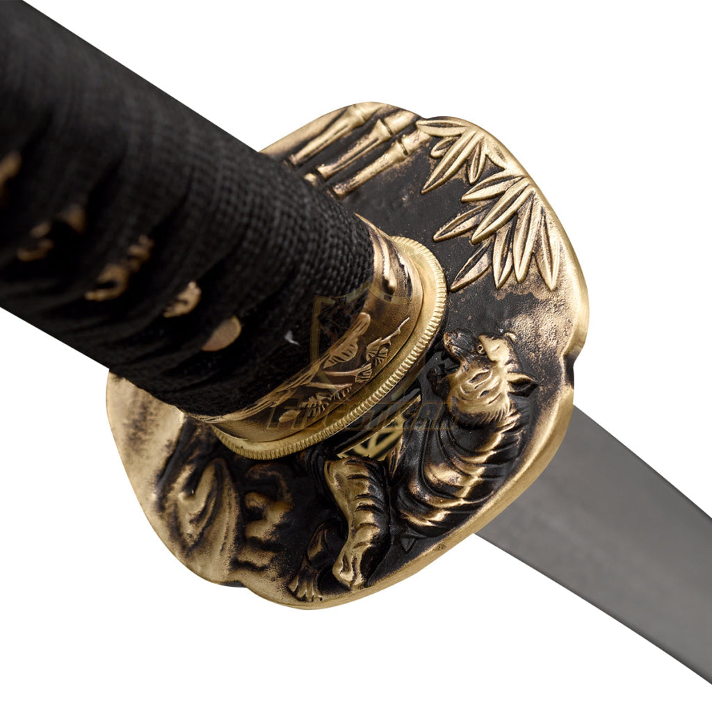 Fidestisan Handmade Katana Samurai Japanese Damascus Steel Real Sword Full Tang Sharp Tiger Style