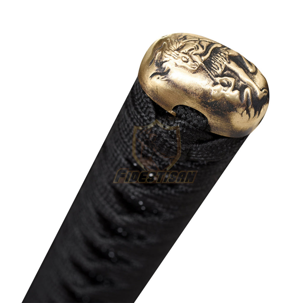 Fidestisan Handmade Katana Samurai Japanese Damascus Steel Real Sword Full Tang Sharp Tiger Style