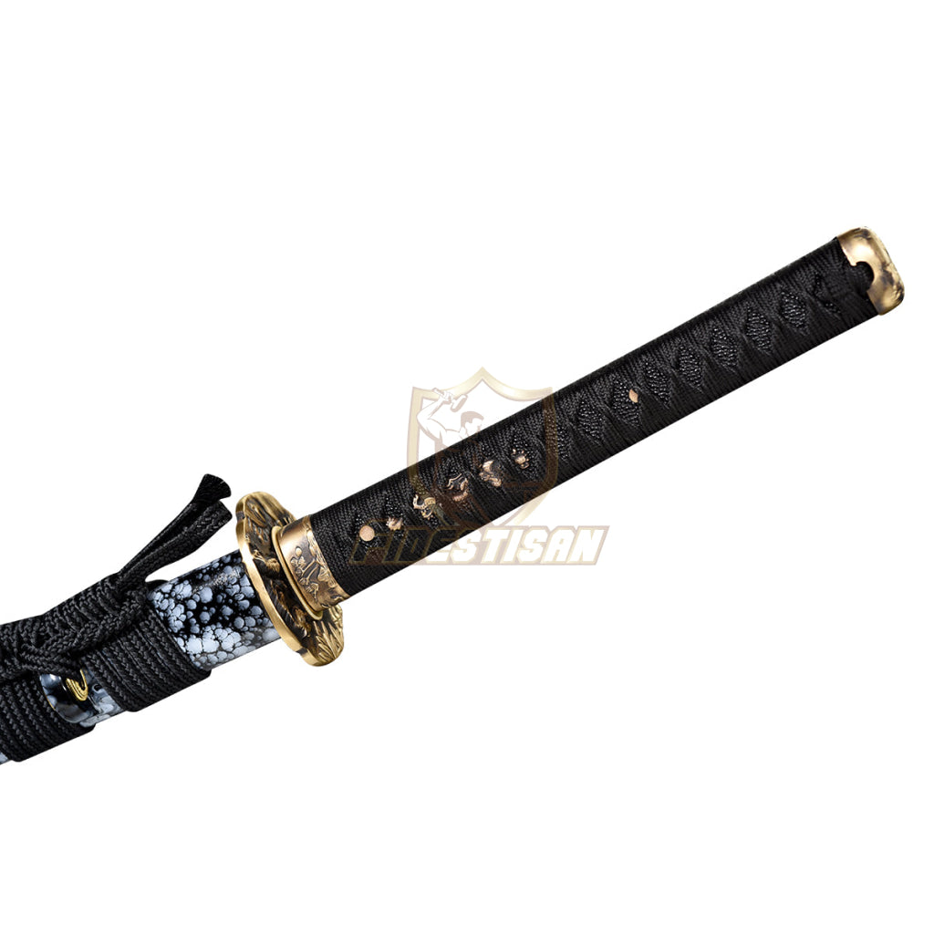 Fidestisan Handmade Katana Samurai Japanese Damascus Steel Real Sword Full Tang Sharp Tiger Style