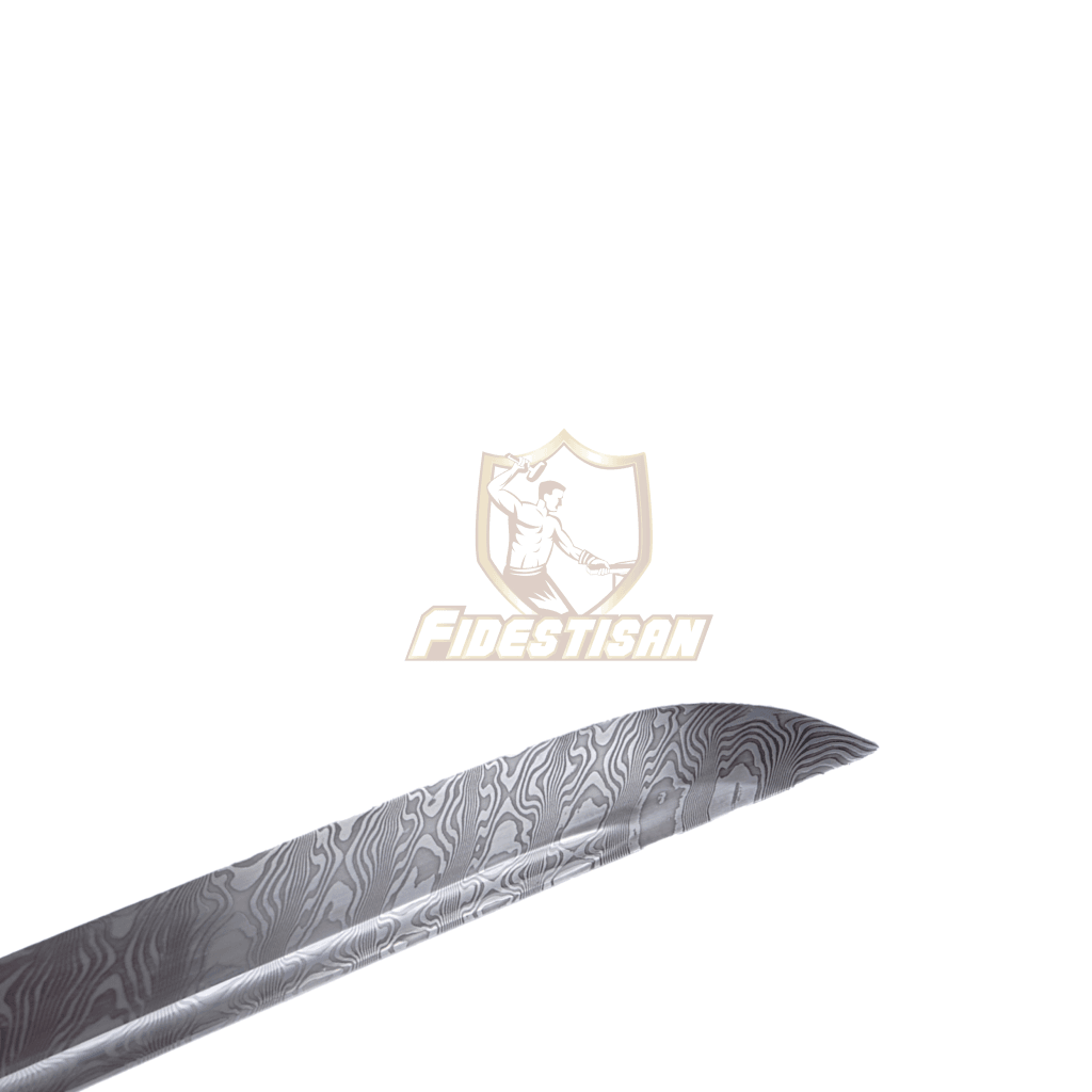 Fidestisan Katana Handmade Forged New Deep Damascus Steel Japanese Real Sword Full Tang Flames Style