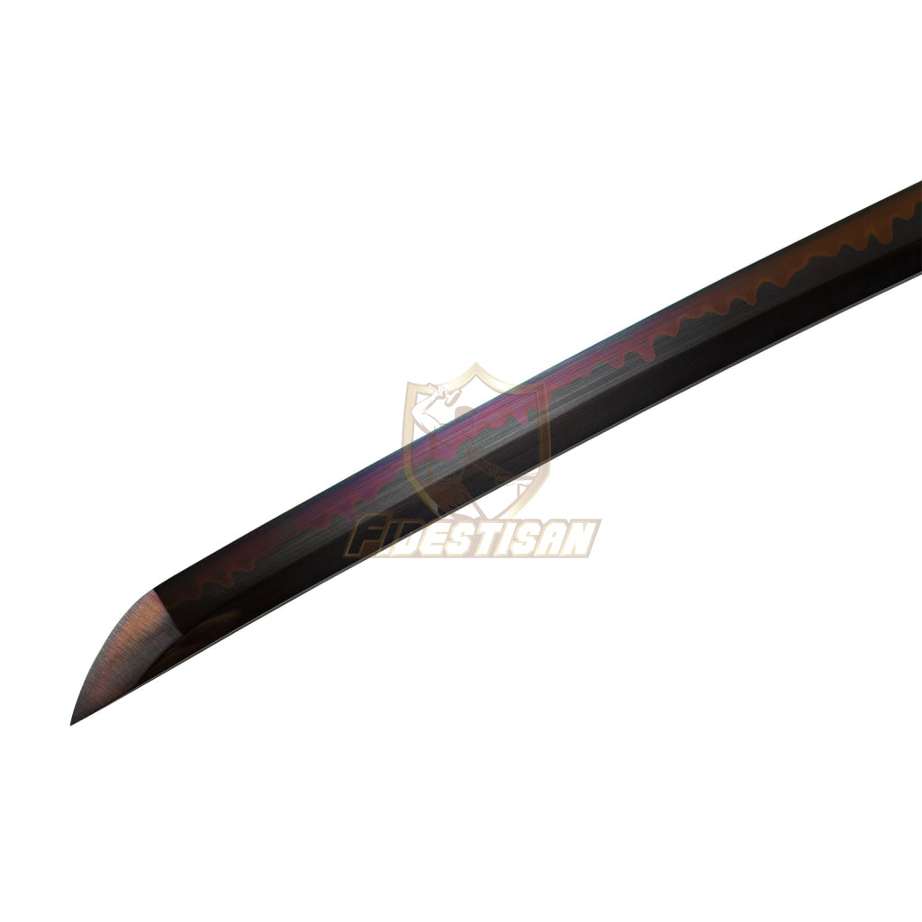 Fidestisan Katana Ktcy284 T10 Steel Black Blade Clay Tempered Samurai Japanese Real Sword Full Tang