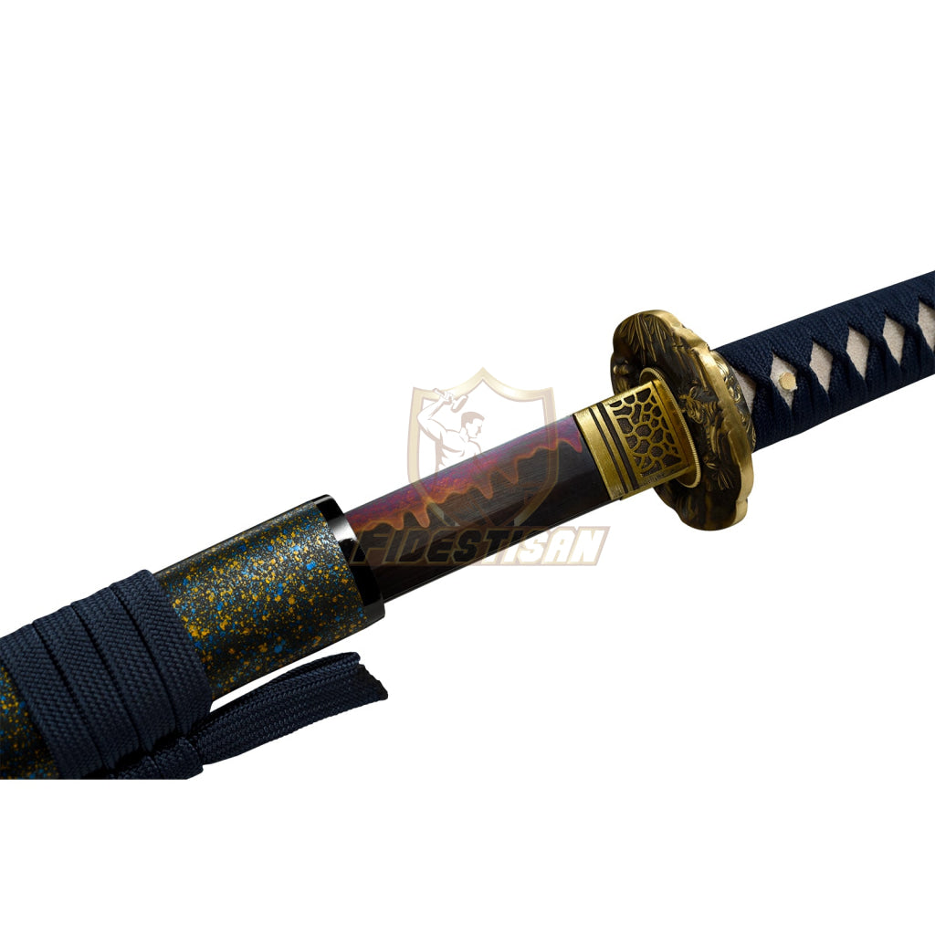 Fidestisan Katana Ktcy284 T10 Steel Black Blade Clay Tempered Samurai Japanese Real Sword Full Tang