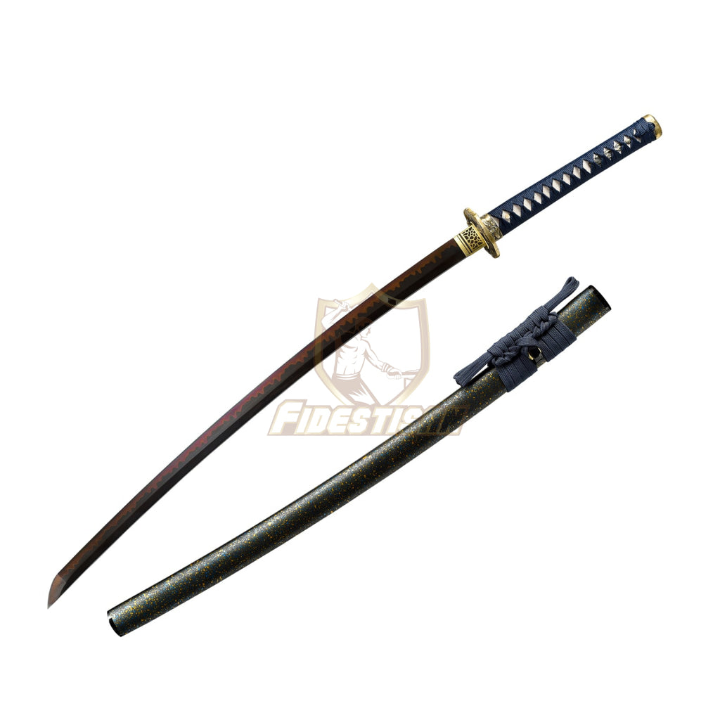 Fidestisan Katana Ktcy284 T10 Steel Black Blade Clay Tempered Samurai Japanese Real Sword Full Tang