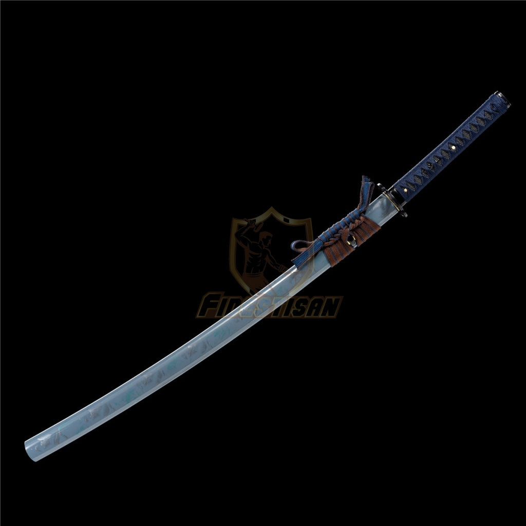 Fidestisan Katana Ktiy322 T10 Steel Red Black Blade Clay Tempered Samurai Japanese Real Sword Full