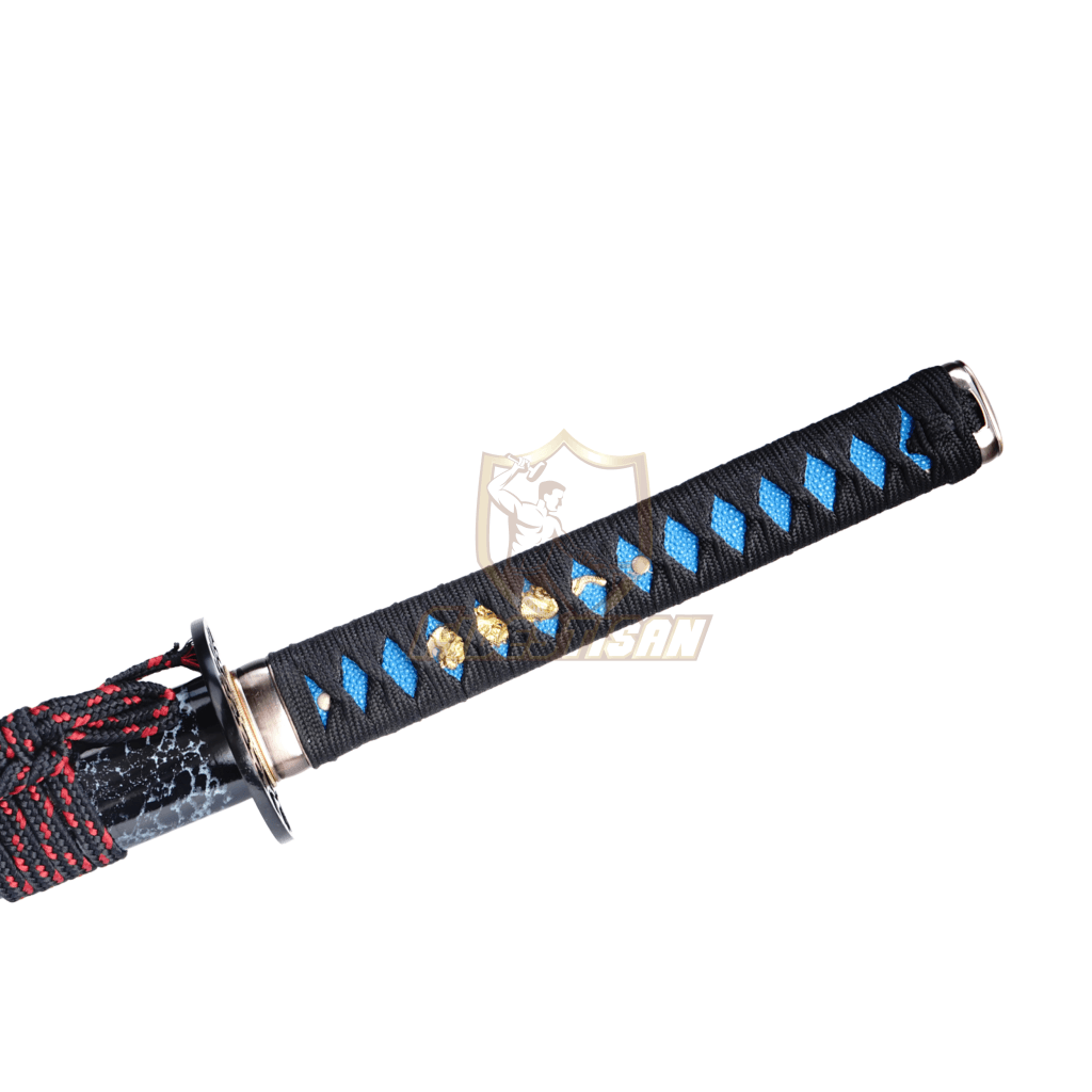 Fidestisan Katana Ktiy328 T10 Steel Red Black Blade Clay Tempered Samurai Japanese Real Sword Full