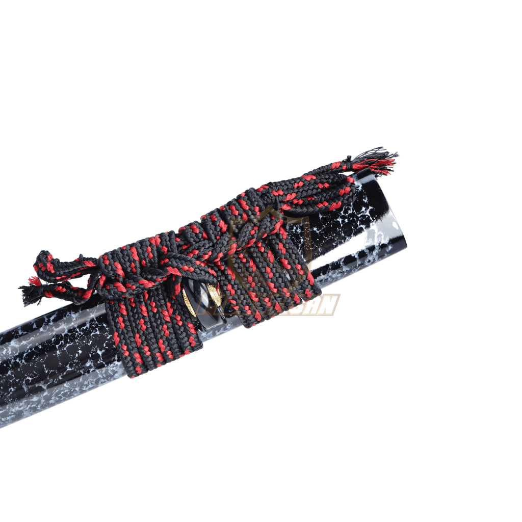 Fidestisan Katana Ktiy328 T10 Steel Red Black Blade Clay Tempered Samurai Japanese Real Sword Full