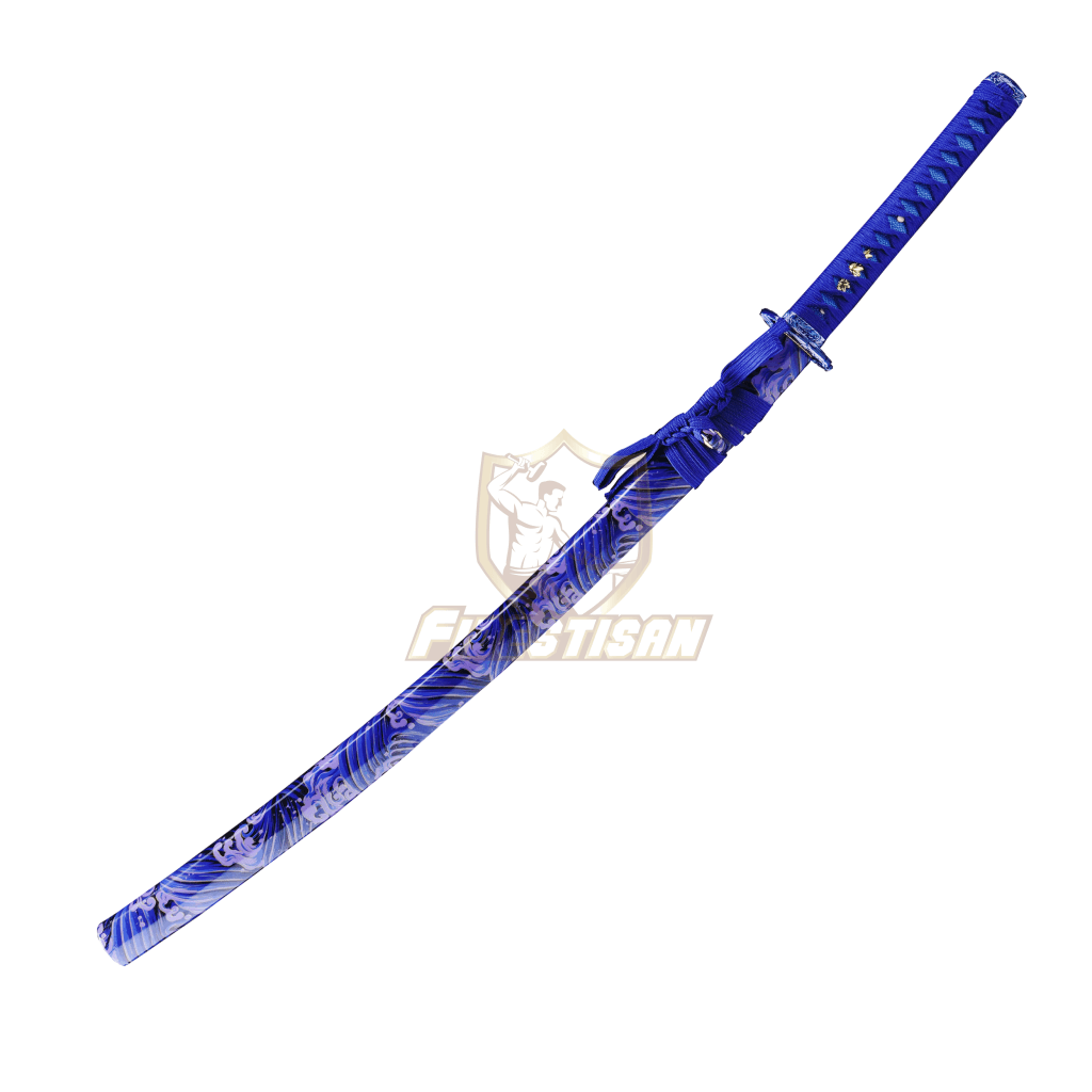 Fidestisan Khan324 Modern Art Purple Wave Stylistic 1095 Blade 40 Inch Japanese Samurai Katana Sword