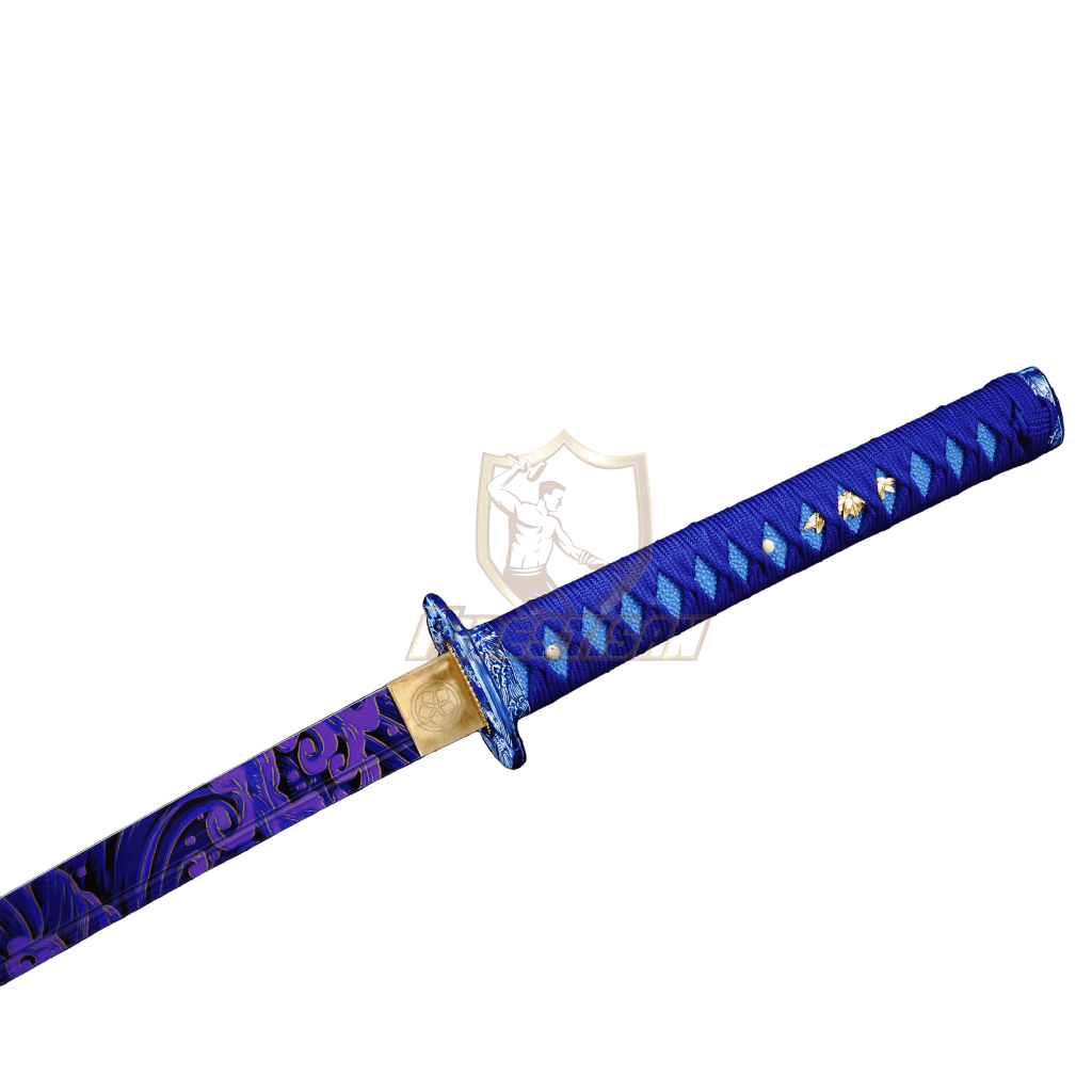 Fidestisan Khan324 Modern Art Purple Wave Stylistic 1095 Blade 40 Inch Japanese Samurai Katana Sword