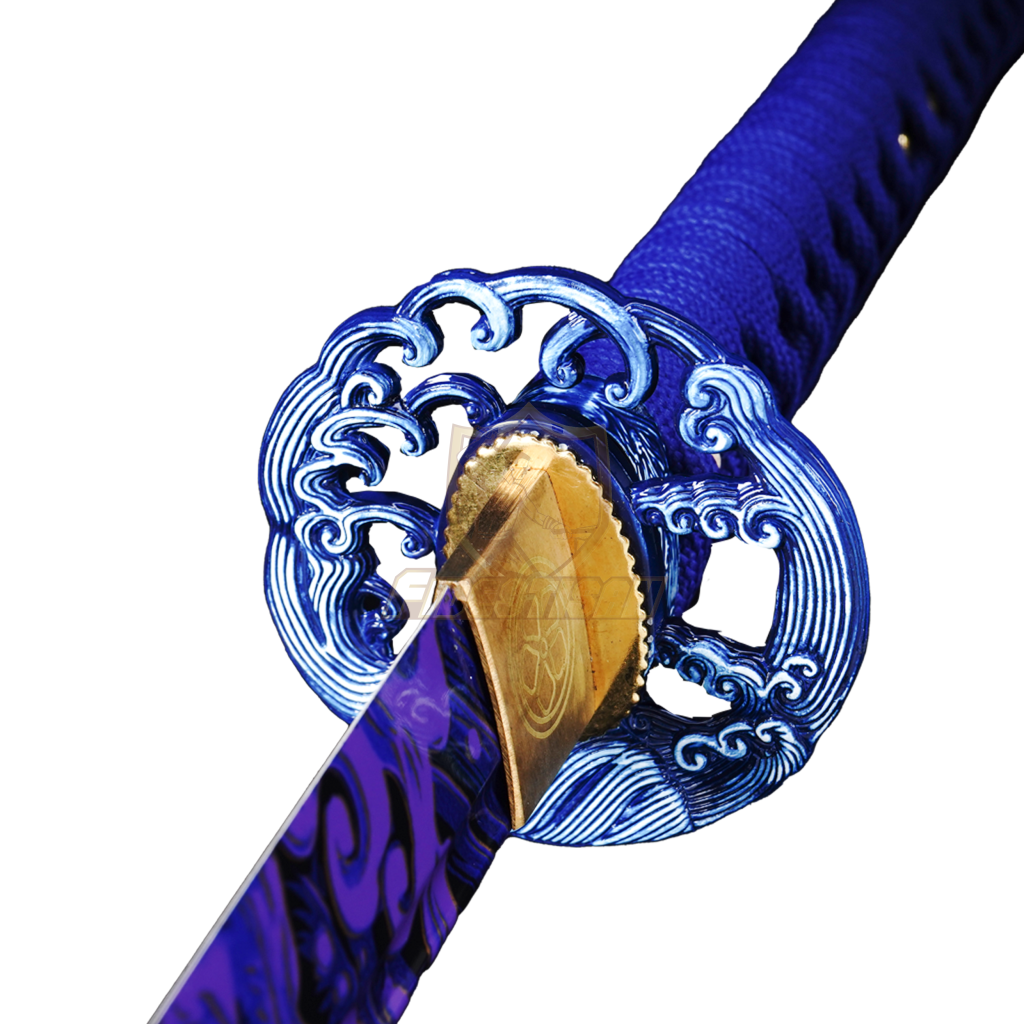 Fidestisan Khan324 Modern Art Purple Wave Stylistic 1095 Blade 40 Inch Japanese Samurai Katana Sword