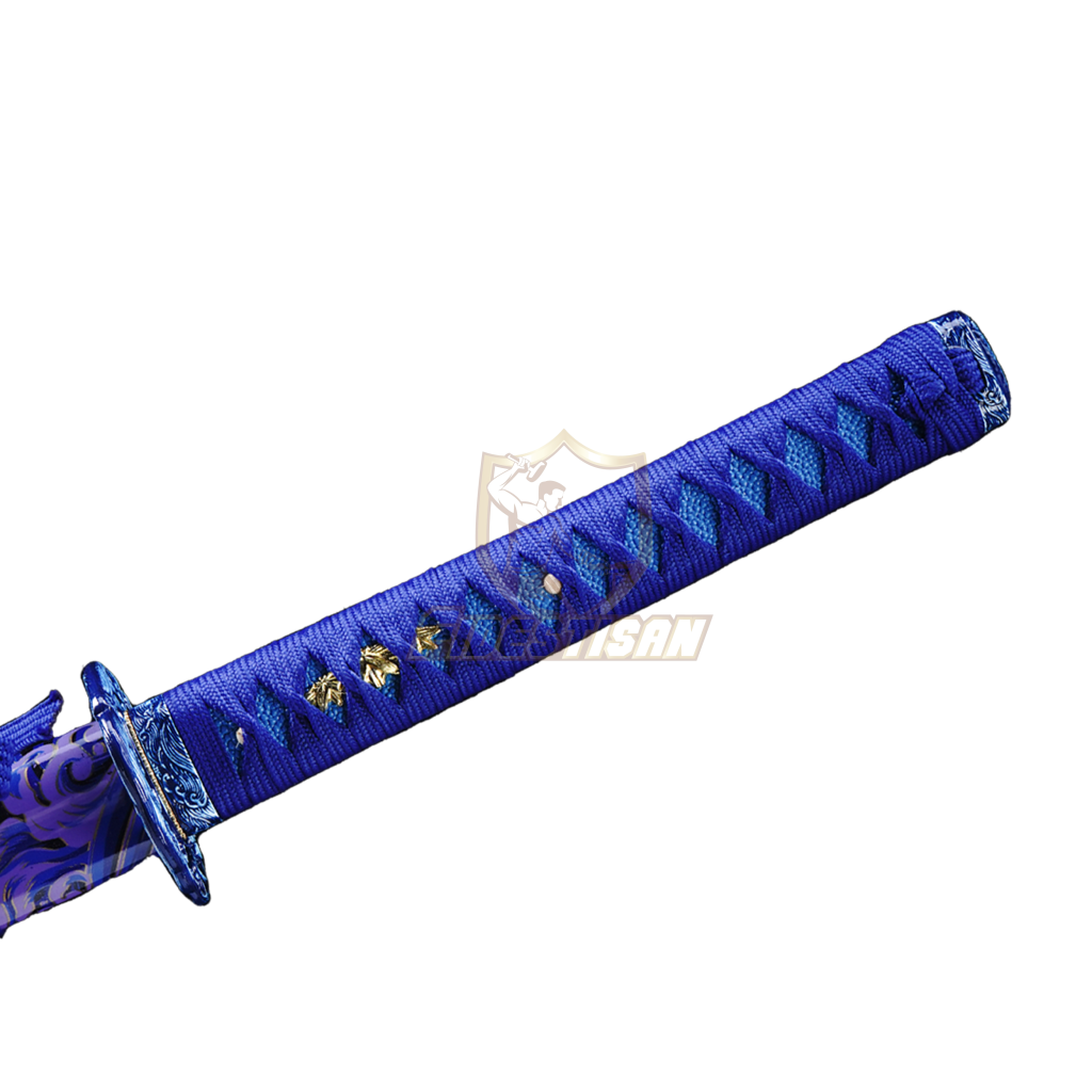 Fidestisan Khan324 Modern Art Purple Wave Stylistic 1095 Blade 40 Inch Japanese Samurai Katana Sword