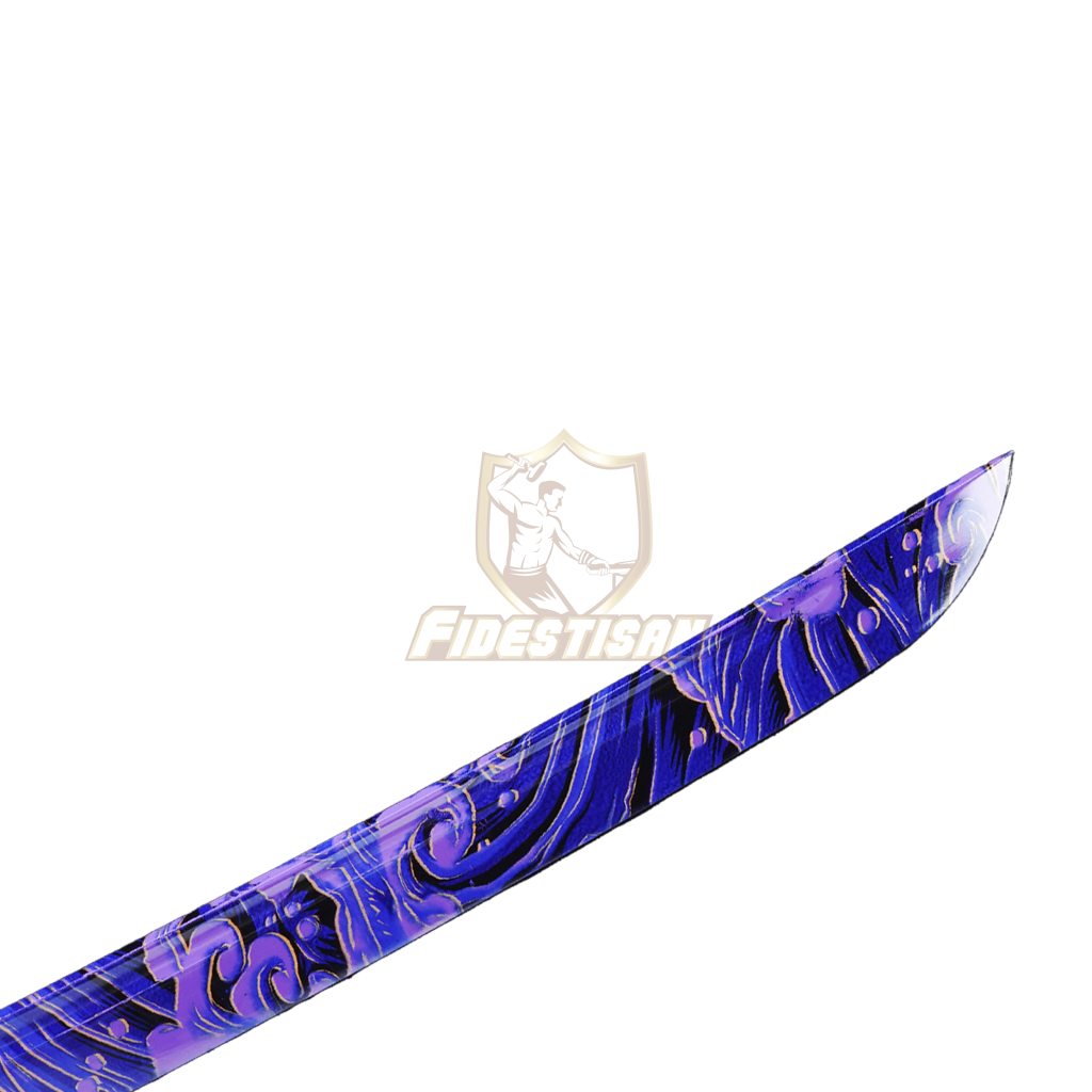 Fidestisan Khan324 Modern Art Purple Wave Stylistic 1095 Blade 40 Inch Japanese Samurai Katana Sword