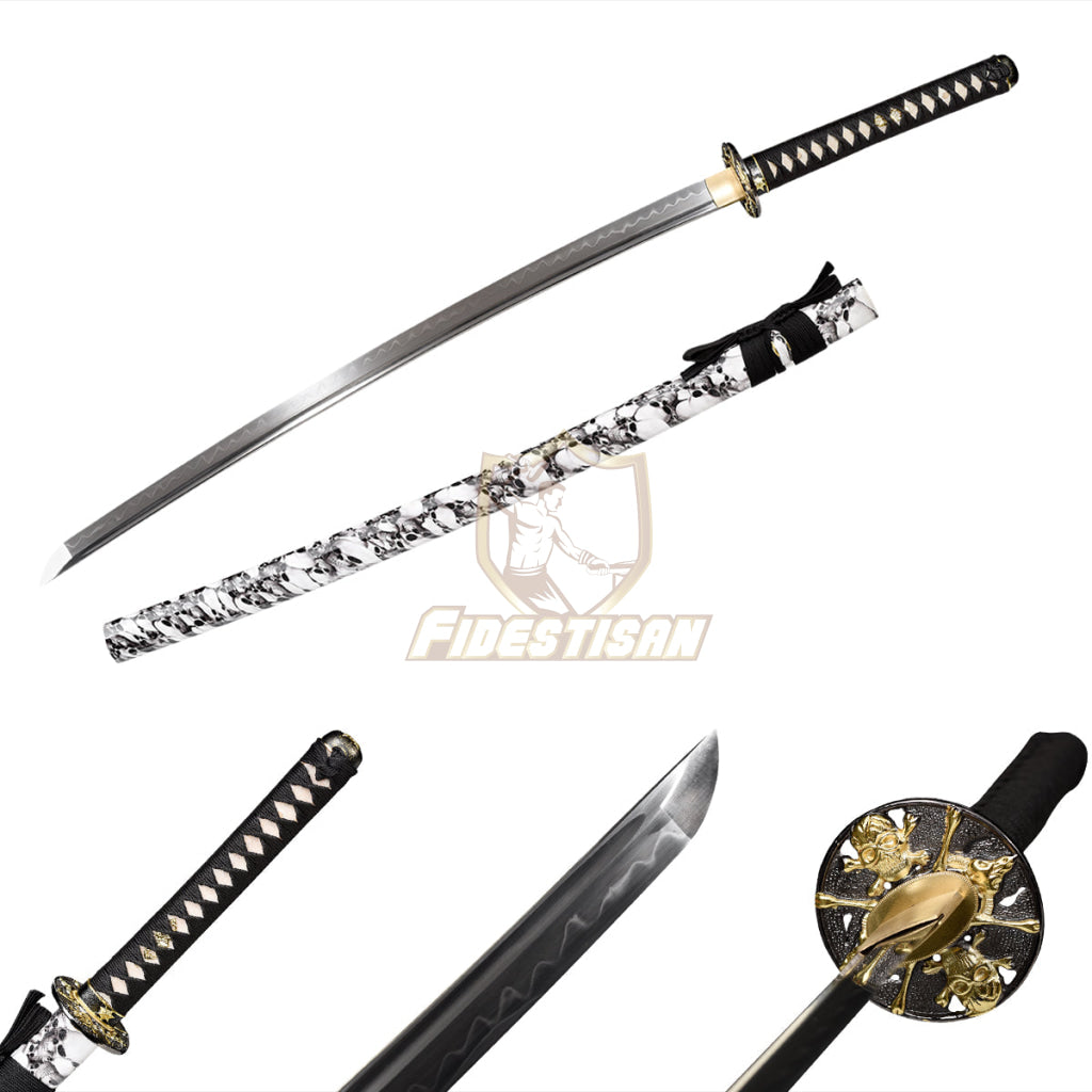 Fidestisan Khay226 Pirate Style Handmade Katana Sword Samurai 1095 High Carbon Steel Real Full Tang