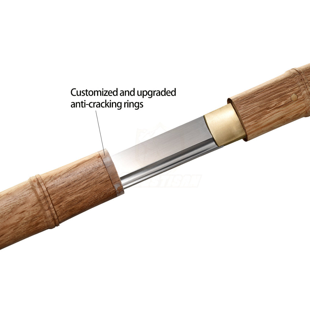 Fidestisan Khon223 Japanese Samurai Bamboo Real Katana Sword High Carbon 1095 Steel Blade Full Tang