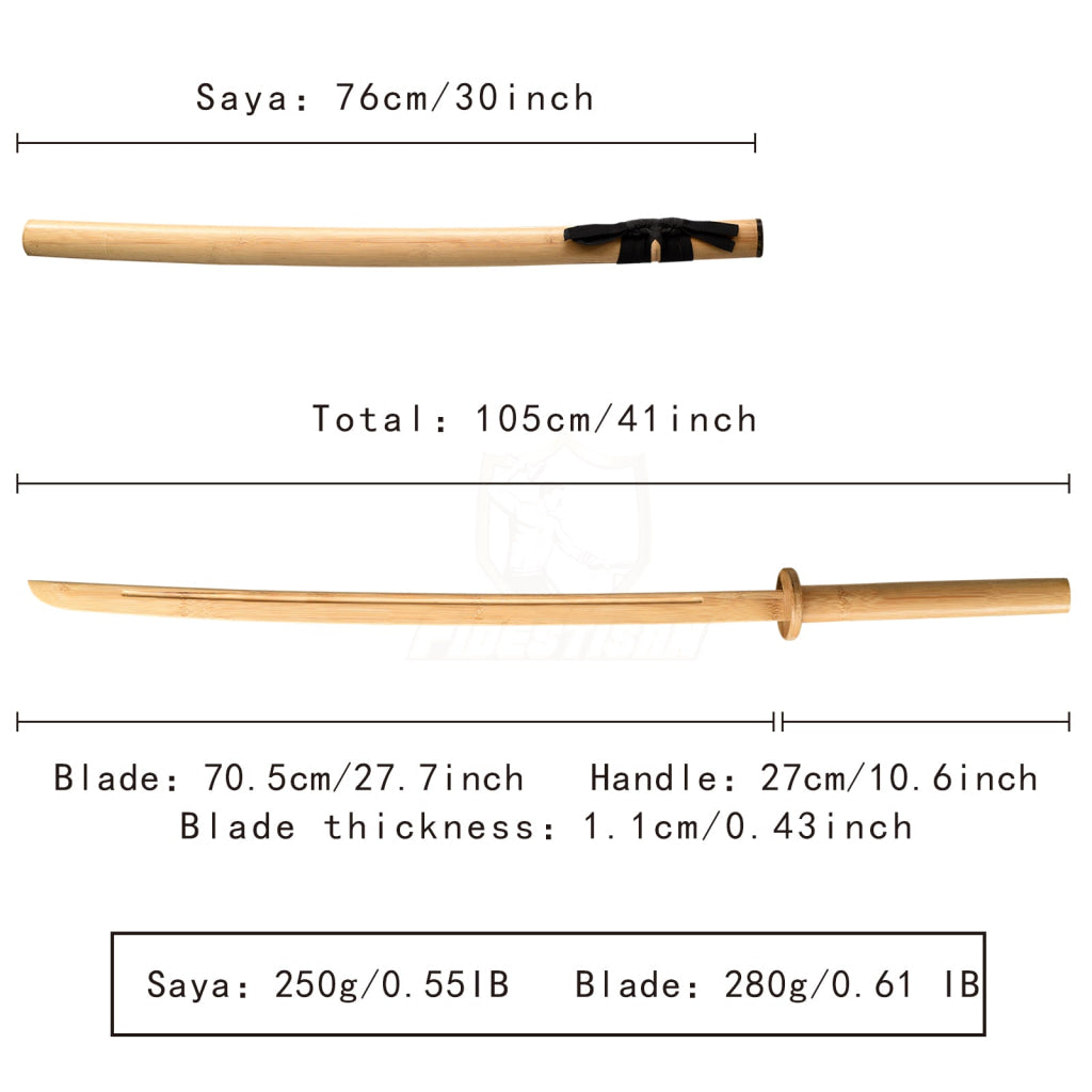 Fidestisan Koon316 Unsharpened 40Inch Samurai Iaido Kendo Practice Stick Katana With Tsuba Hand