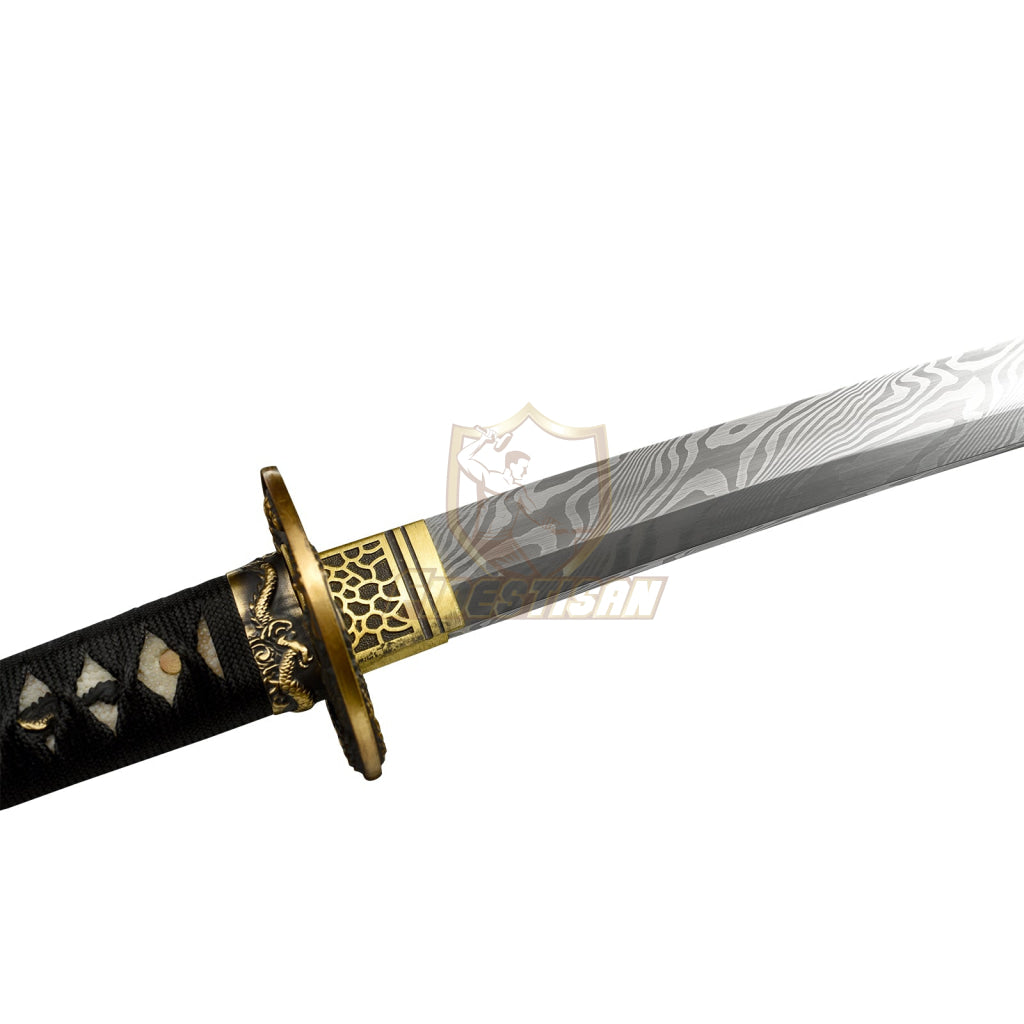 Fidestisan Kpcn283 Katana Handmade Forged New Damascus Steel Japanese Real Sword Full Tang Dragon