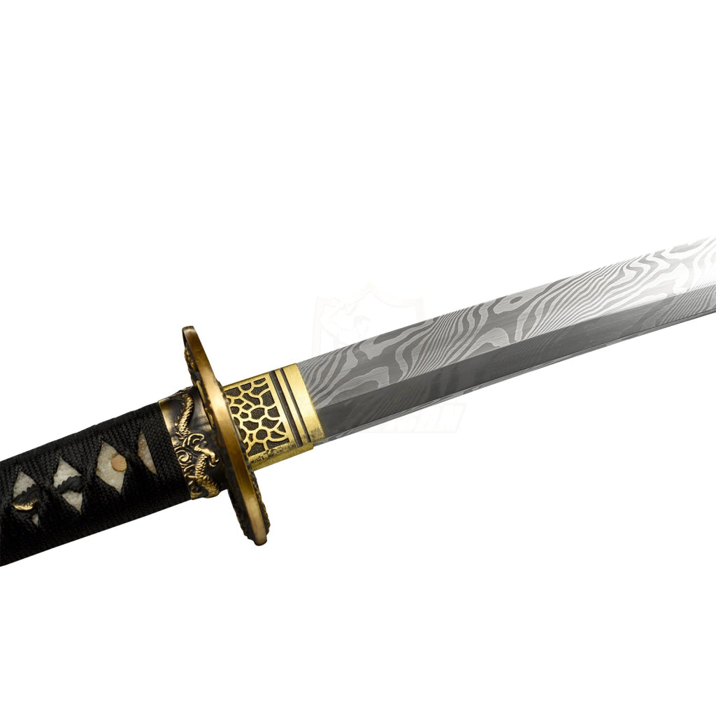 Fidestisan Kpcn283 Katana Handmade Forged New Damascus Steel Japanese Real Sword Full Tang Dragon