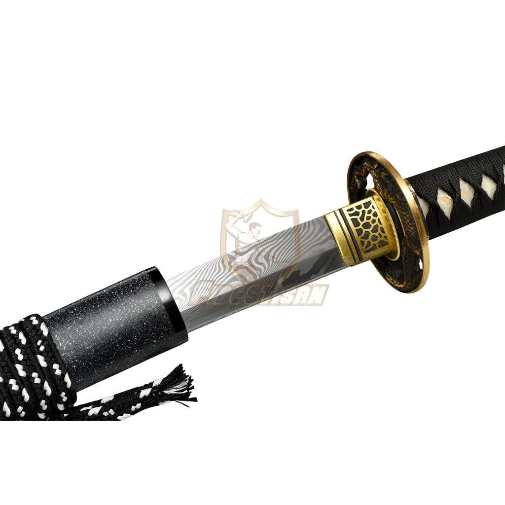 Fidestisan Kpcn283 Katana Handmade Forged New Damascus Steel Japanese Real Sword Full Tang Dragon