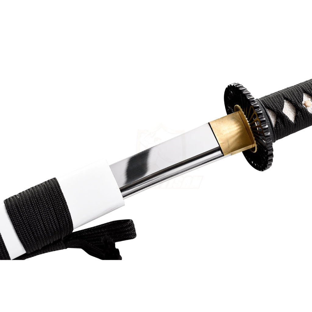 Fidestisan Ksan192 Handmade 40 Inch Japanese Samurai Katana Sword Spring Steel Sharp Full Tang White