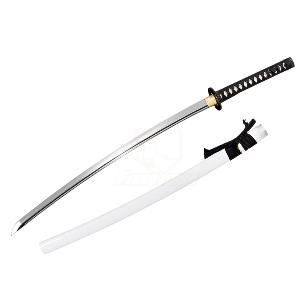 Fidestisan Ksan192 Handmade 40 Inch Japanese Samurai Katana Sword Spring Steel Sharp Full Tang White