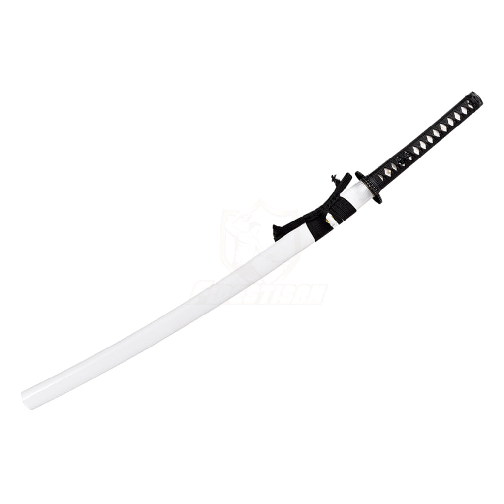 Fidestisan Ksan192 Handmade 40 Inch Japanese Samurai Katana Sword Spring Steel Sharp Full Tang White