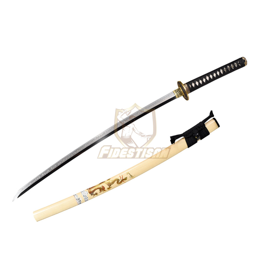 Fidestisan Ktcy232 Dragon Wave Clay Tempered Katana Samurai Style Japanese Real Sword T10 Steel