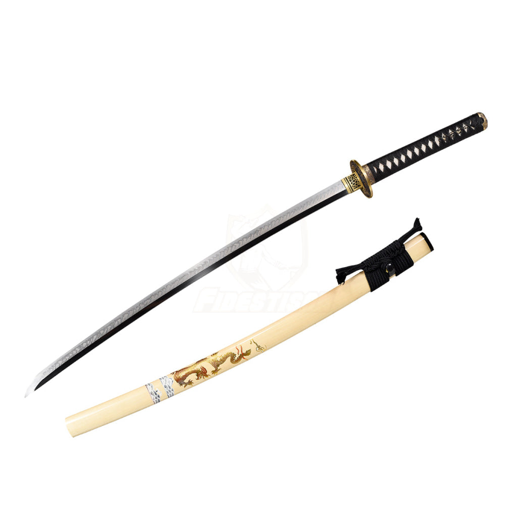 Fidestisan Ktcy232 Dragon Wave Clay Tempered Katana Samurai Style Japanese Real Sword T10 Steel