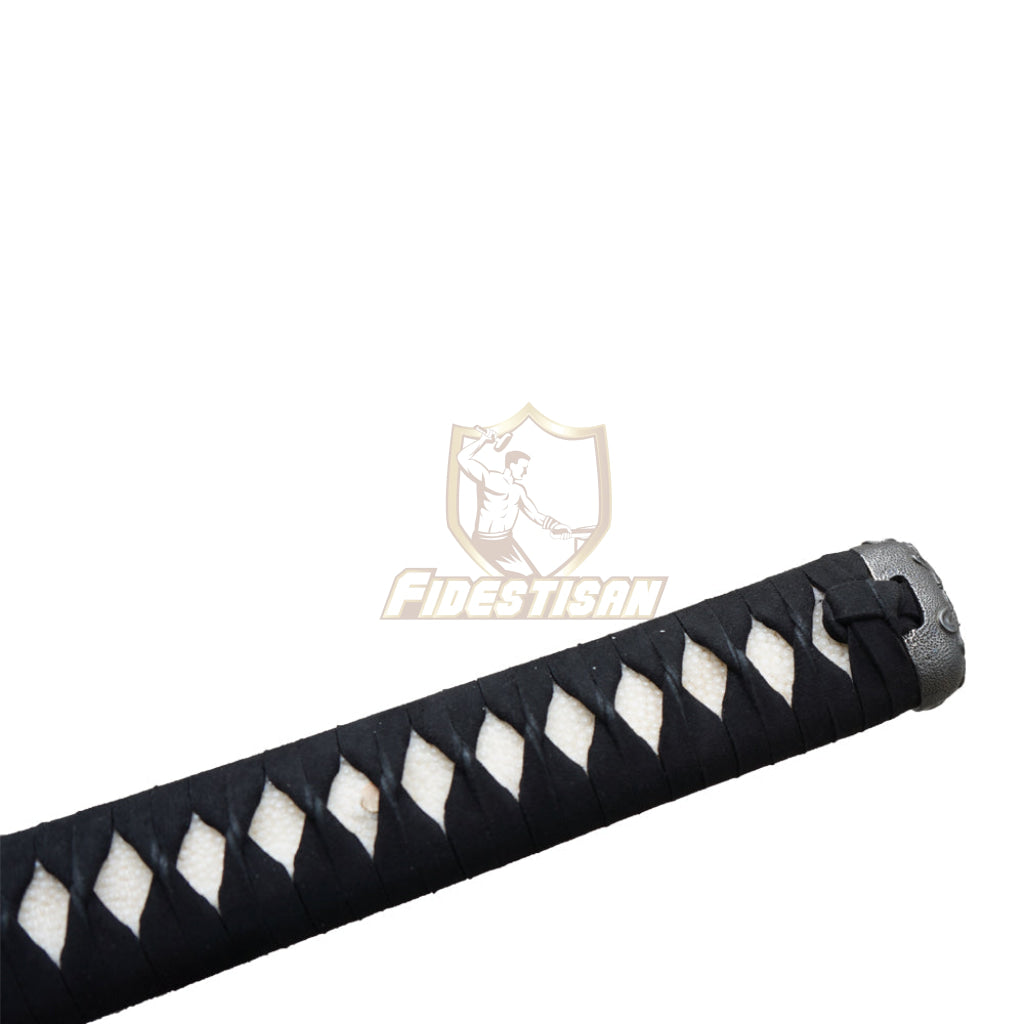 Fidestisan Ktcy317 Handmade Saya Katana T10 Steel Black+Red Black Blade Clay Tempered Samurai