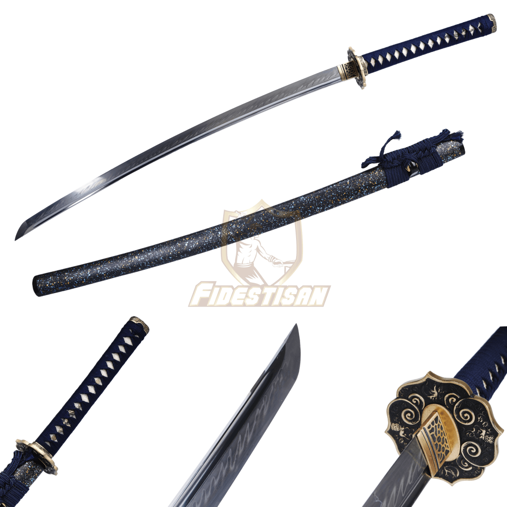Fidestisan Ktcy332 Katana T10 Steel Clay Tempered Samurai Japanese Real Skin Sword Full Tang Sharp