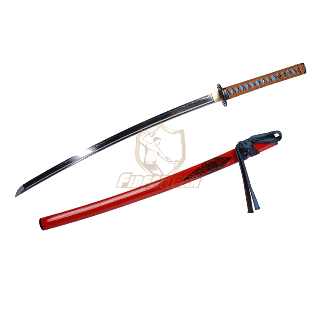 Fidestisan Ktiy330 Katana Sword Samurai Japanese Real Hamon T10 Steel Blade Skin Saya Full Tang