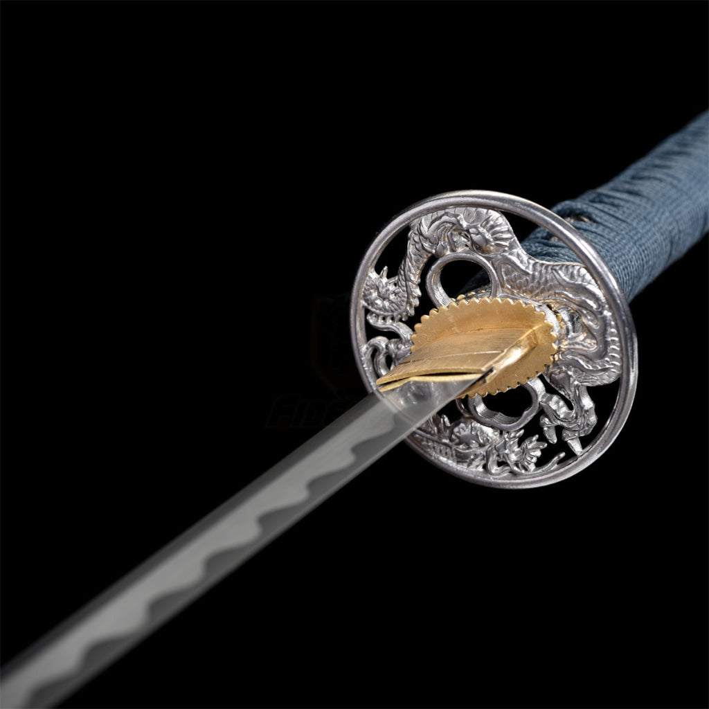 Fidestisan Mount Fuji Style 2.21IB 40inch Samurai Real Katana Sword Japanese 1065 Spring Steel Blade Artificial Hamon