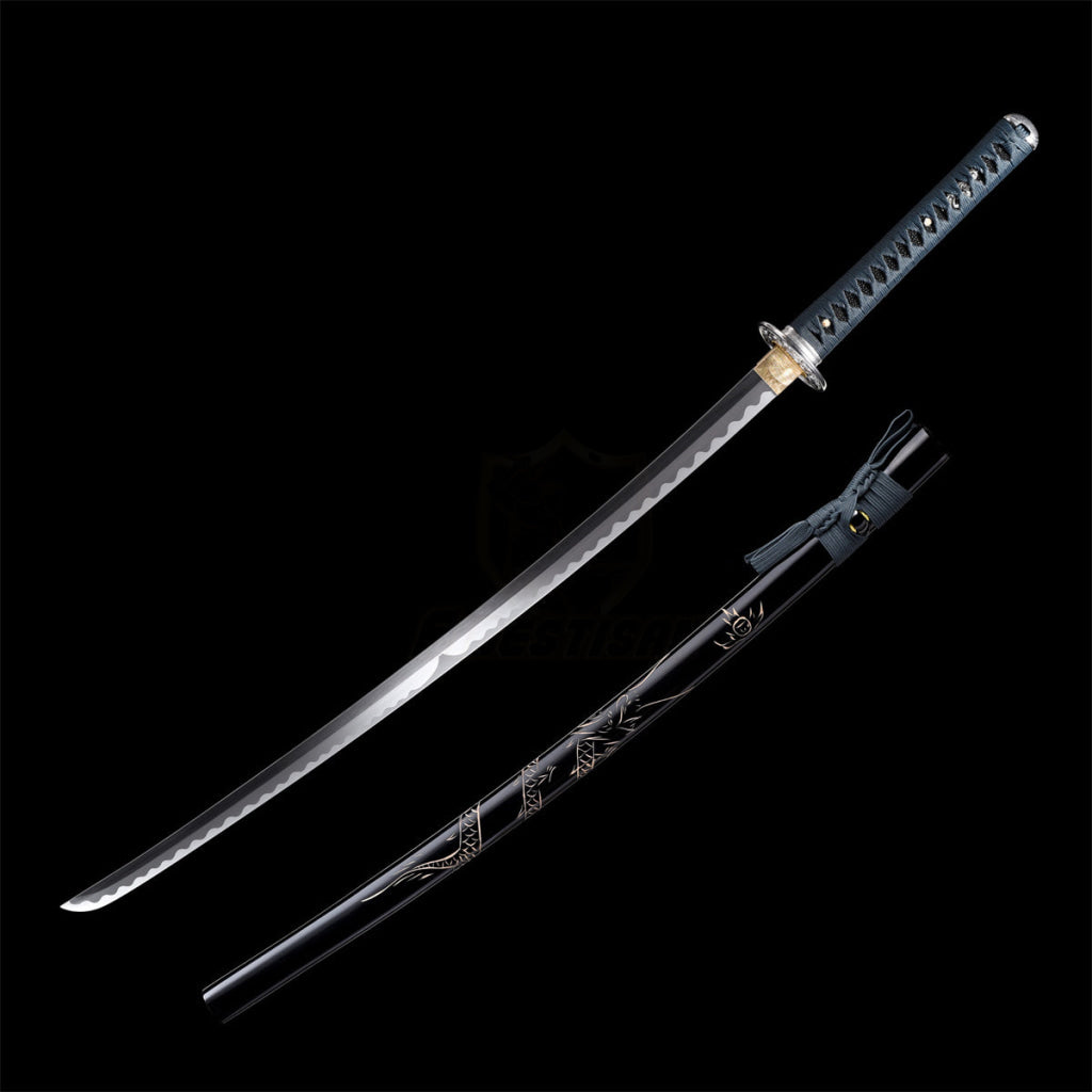 Fidestisan Mount Fuji Style 2.21IB 40inch Samurai Real Katana Sword Japanese 1065 Spring Steel Blade Artificial Hamon