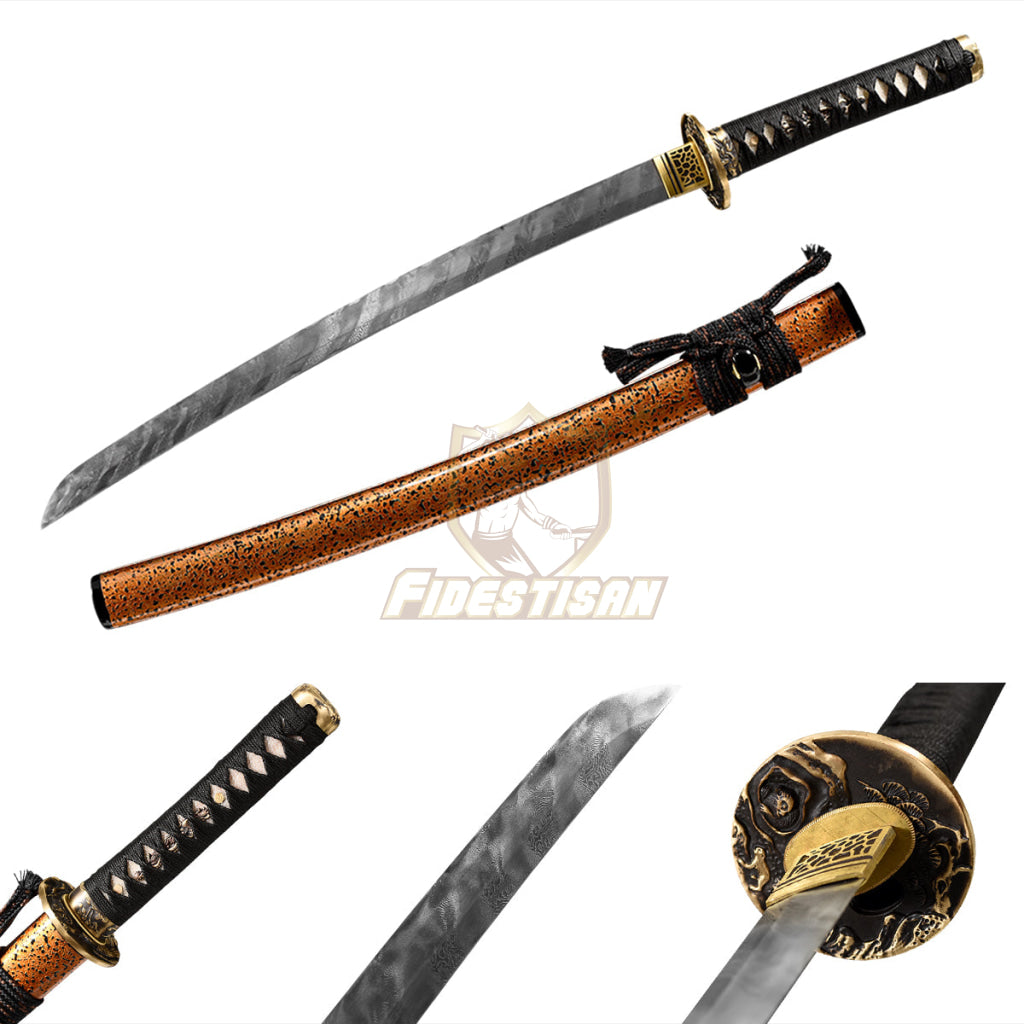 Fidestisan Wdcn271 Handmade Katana Damascus Steel Samurai Japanese Real Sword Full Tang Sharp Twist