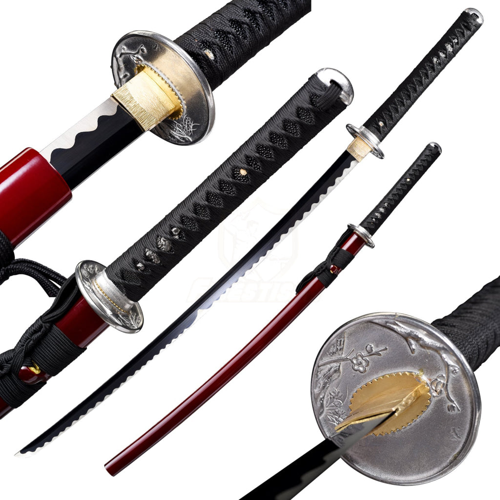 Fuji Style 2.21IB 40inch Real Samurai Katana Sword Japanese 1060 Spring Steel Blade Artificial Hamon Full Tang