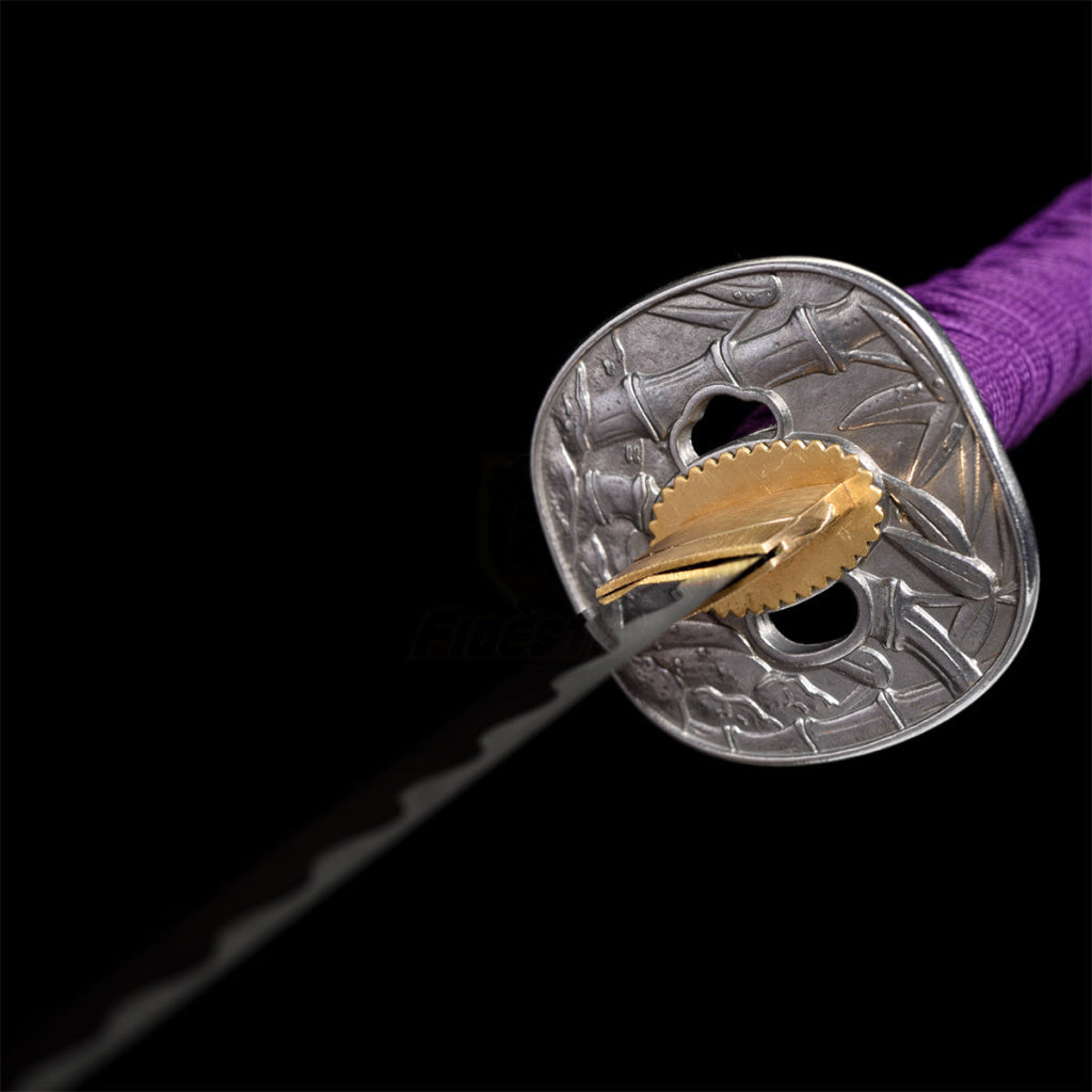 Fuji Style 2.21IB 40inch Real Samurai Katana Sword Japanese 1060 Spring Steel Blade Artificial Hamon Full Tang