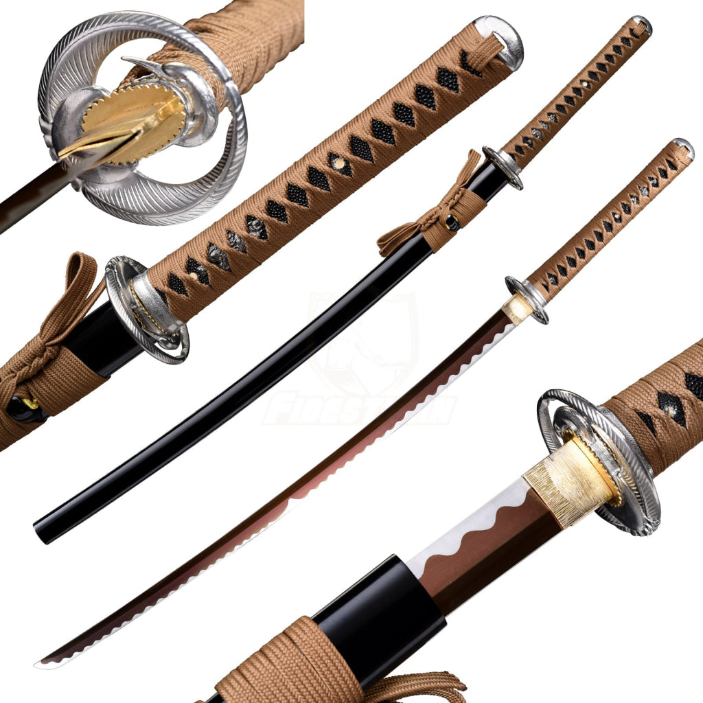 Fuji Style 2.21IB 40inch Real Samurai Katana Sword Japanese 1060 Spring Steel Blade Artificial Hamon Full Tang