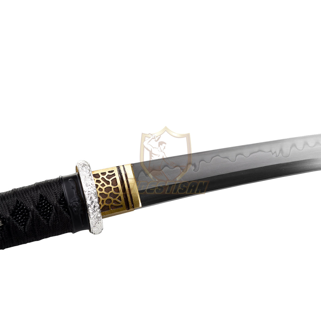 Handemade Real Japanese 20Inch Tantou Flame Blade Sword T10 Clay Tempered Steel Katana Samurai Sharp