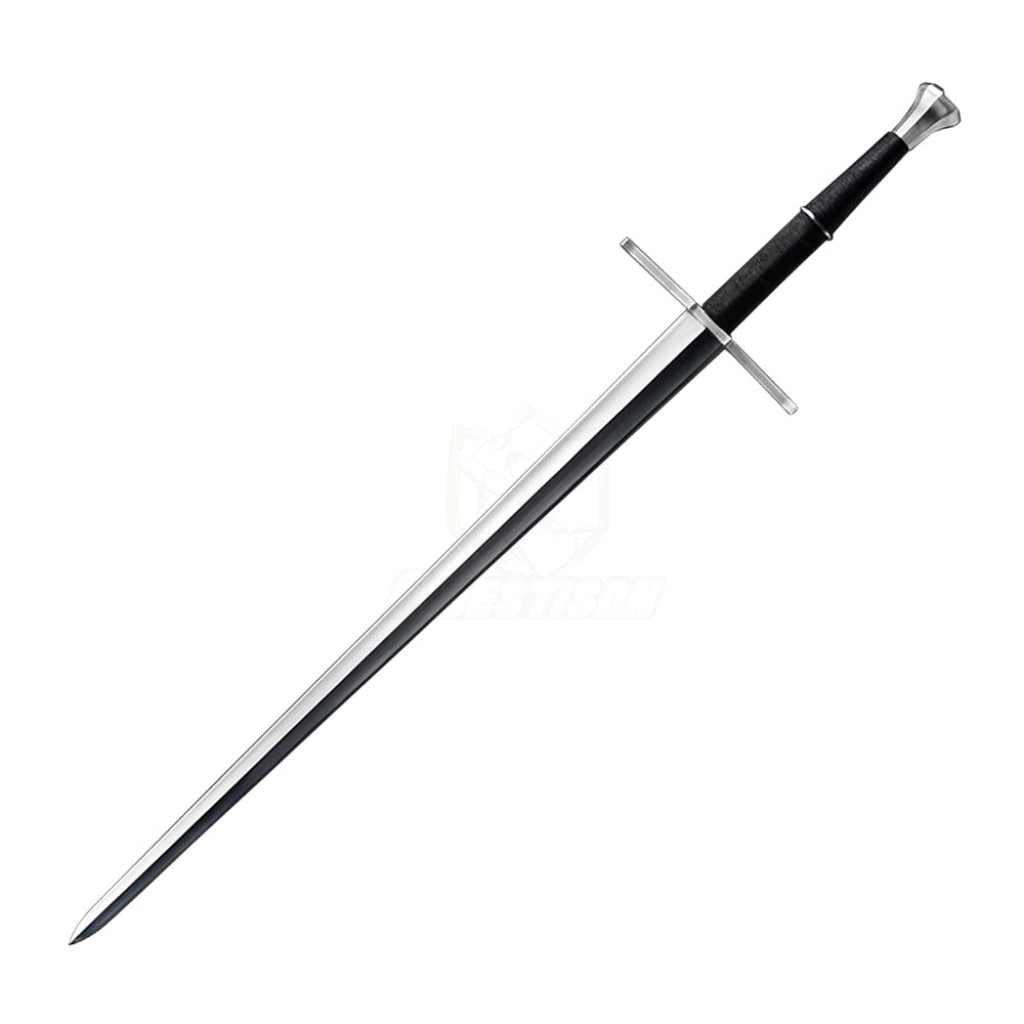 Handmade 47 Inch Medieval European Long Krieger Sword Damascus Steel Pu Leather Full Tang Cold