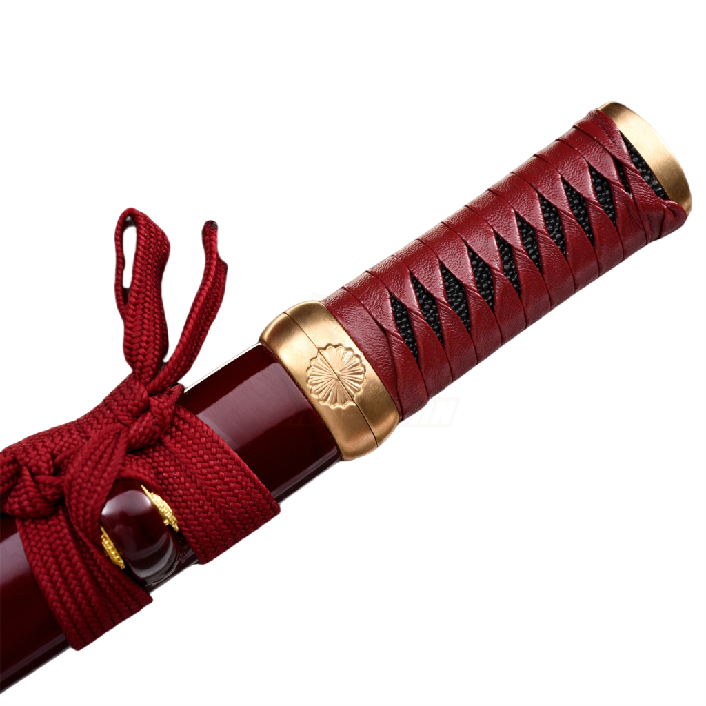 Handmade Royal Japanese Chrysanthemum Blade Tanto Short Katana Samurai Real 13 Inch 1065 Spring Steel Blade Steel Full