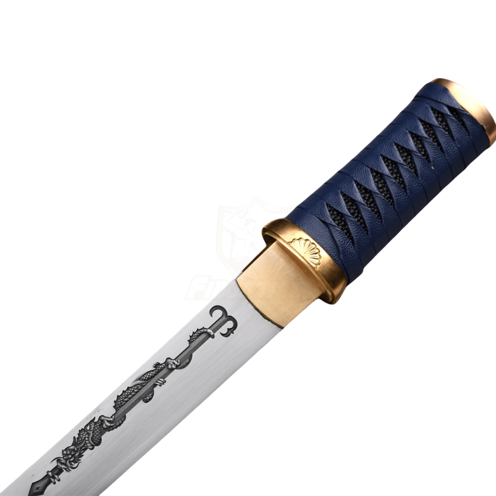 Handmade Royal Japanese Chrysanthemum Blade Tanto Short Katana Samurai Real 13 Inch 1065 Spring Steel Blade Steel Full