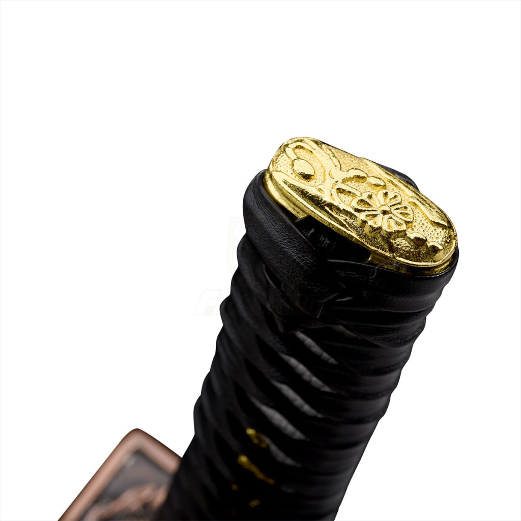 Japanese 20Inch Real Tantou Damascus Steel Katana Samurai Sword Sharp Full Tang Red Saya Dragon