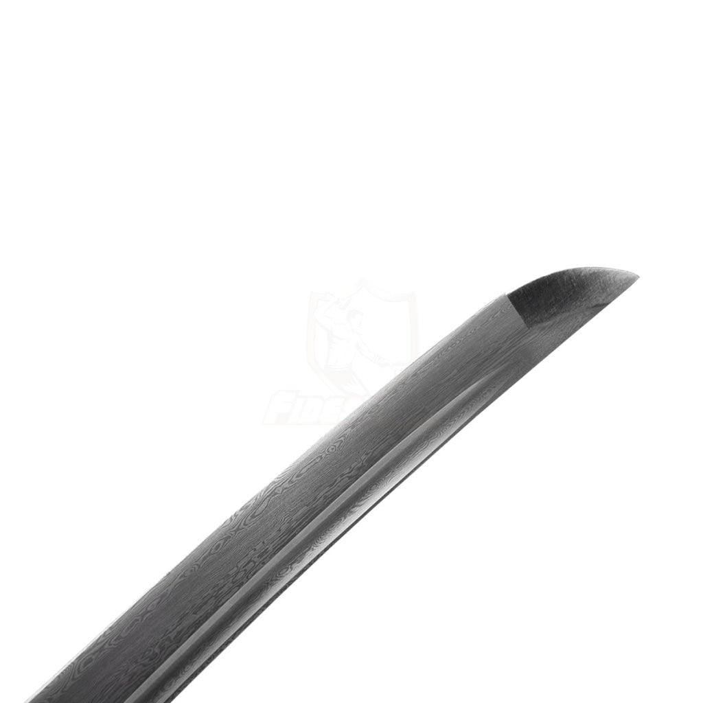 Japanese 20Inch Real Tantou Damascus Steel Katana Samurai Sword Sharp Full Tang Red Saya Dragon