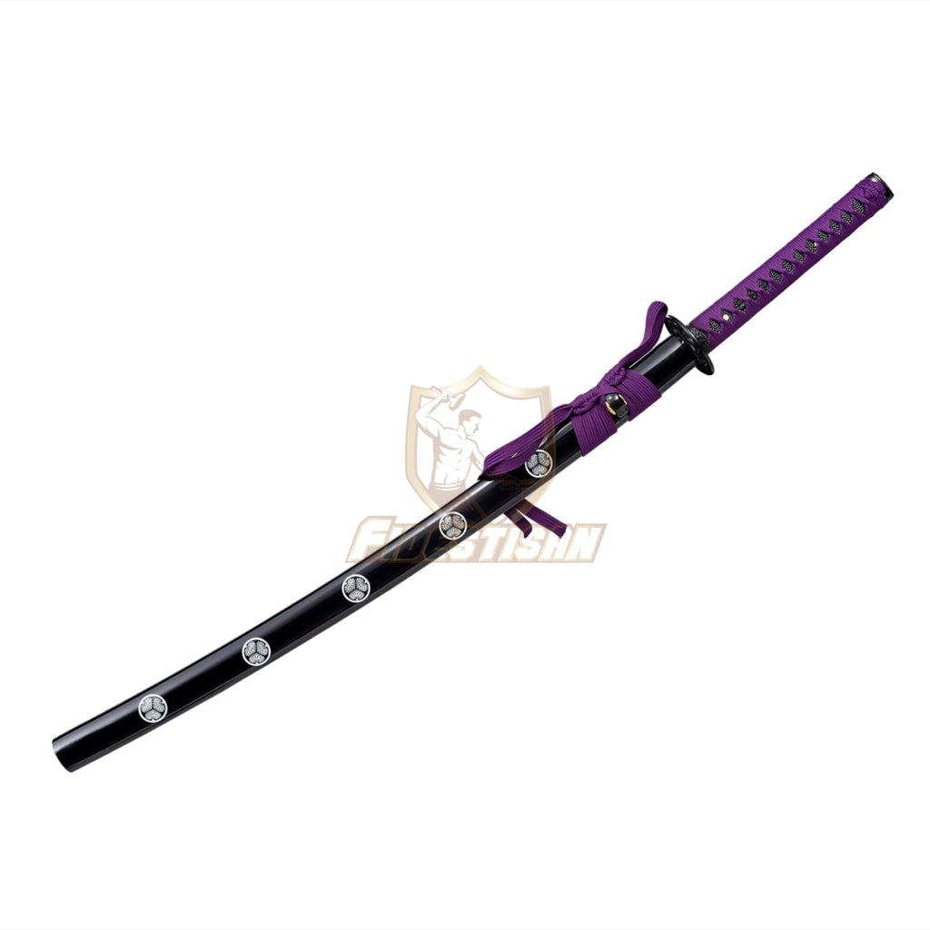 Japanese Samurai Katana Sword 1060 Carbon Steel Purple Blade Oil Quenching Handemade Full Tang Sharp