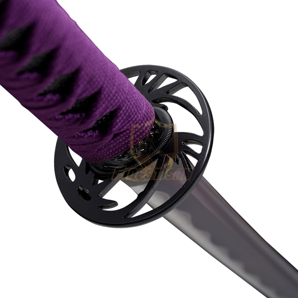 Japanese Samurai Katana Sword 1060 Carbon Steel Purple Blade Oil Quenching Handemade Full Tang Sharp