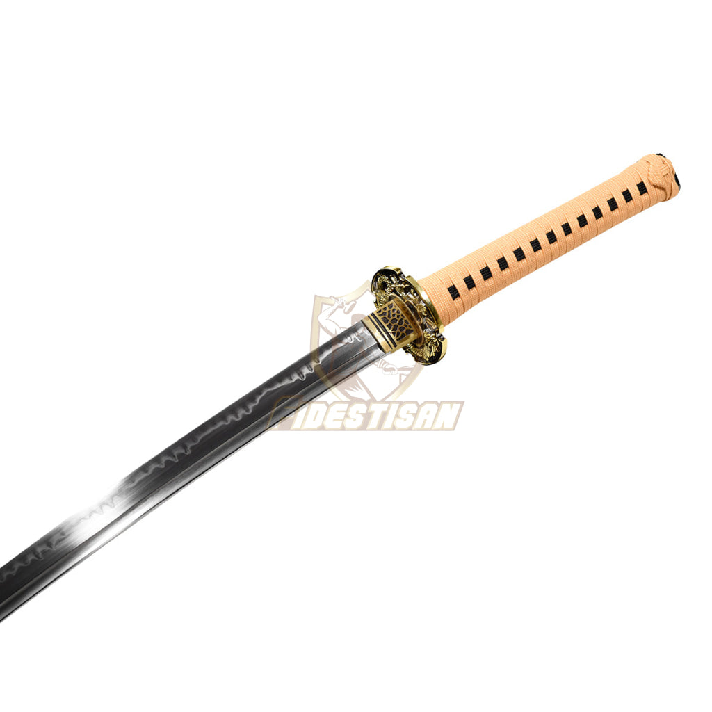 Katana Sword T10 Clay Tempered Steel Blade Real Hamon Japanese Samurai 40Inch Full Tang Alloy Tsuba