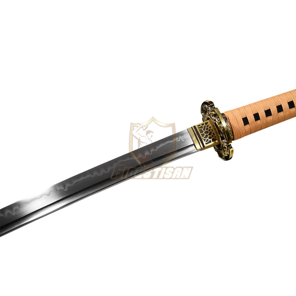 Katana Sword T10 Clay Tempered Steel Blade Real Hamon Japanese Samurai 40Inch Full Tang Alloy Tsuba